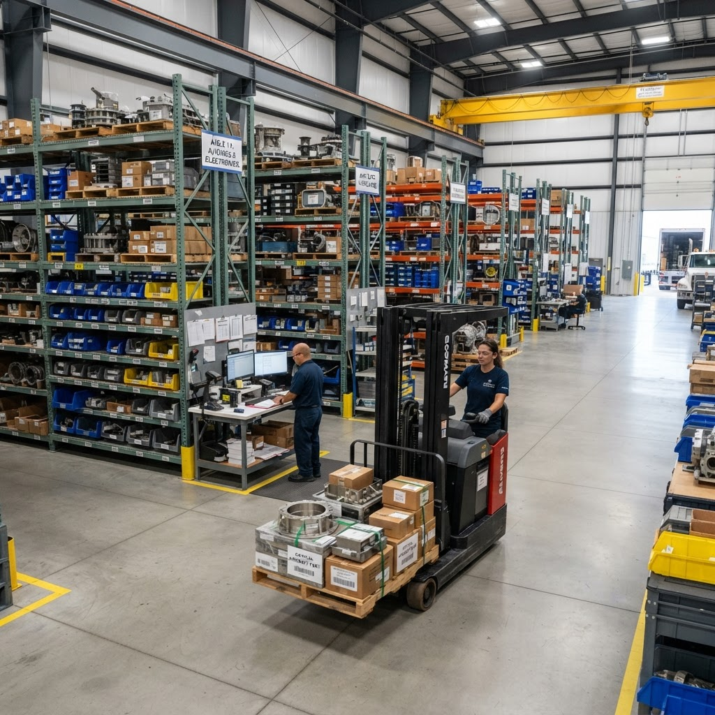 Modern aerospace warehouse